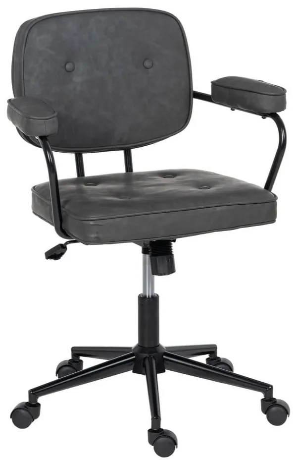 Antracitszürke bőrutánzat irodai szék – Ixia