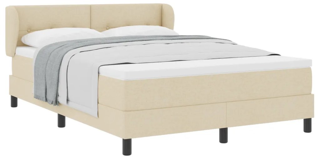 Boxspring Ágy Matraccal Krém 140x200 cm Szövet