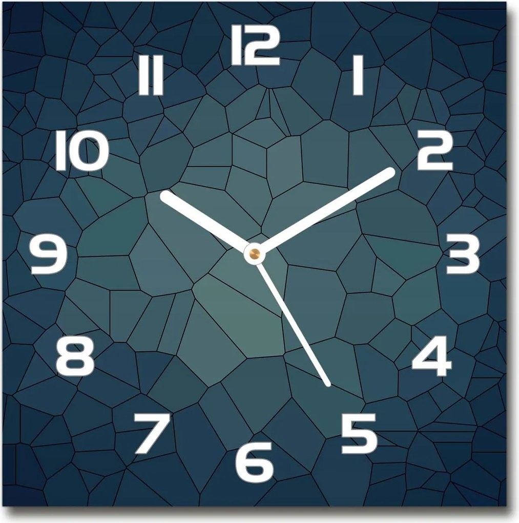 Négyzet alakú üveg falióra Absztrakt háttér 30x30 cm