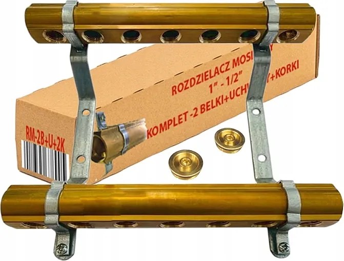 7 Áramkörös Sárgaréz Elosztó Központi Fűtési Radiátorokhoz 1"