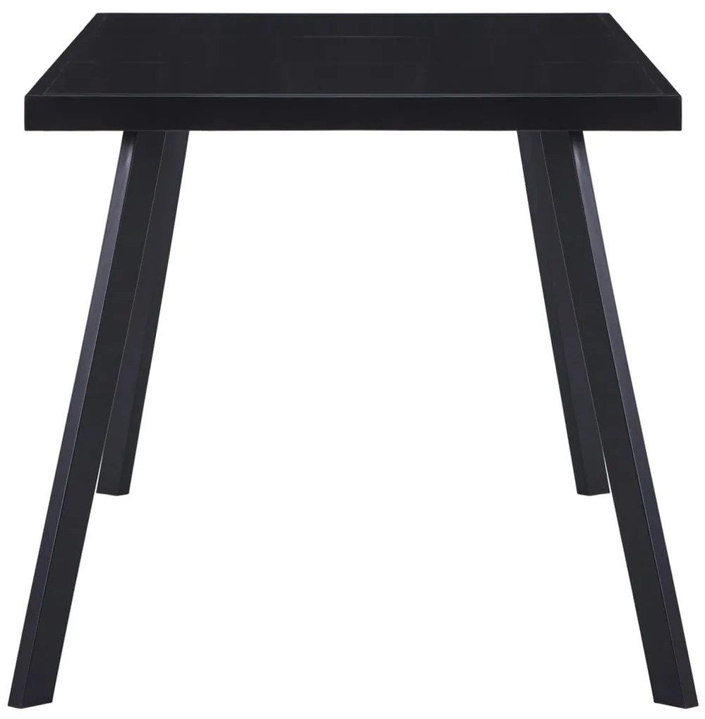 Fekete edzett üveg étkezőasztal 180 x 90 x 75 cm