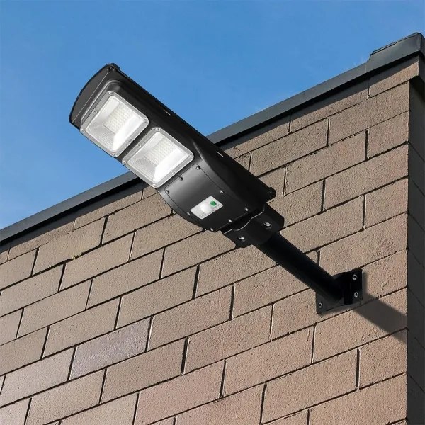 LED állítható fényerejű napelemes utcai lámpa LED/8W/3,2V 6000K IP65 9000 mAh +