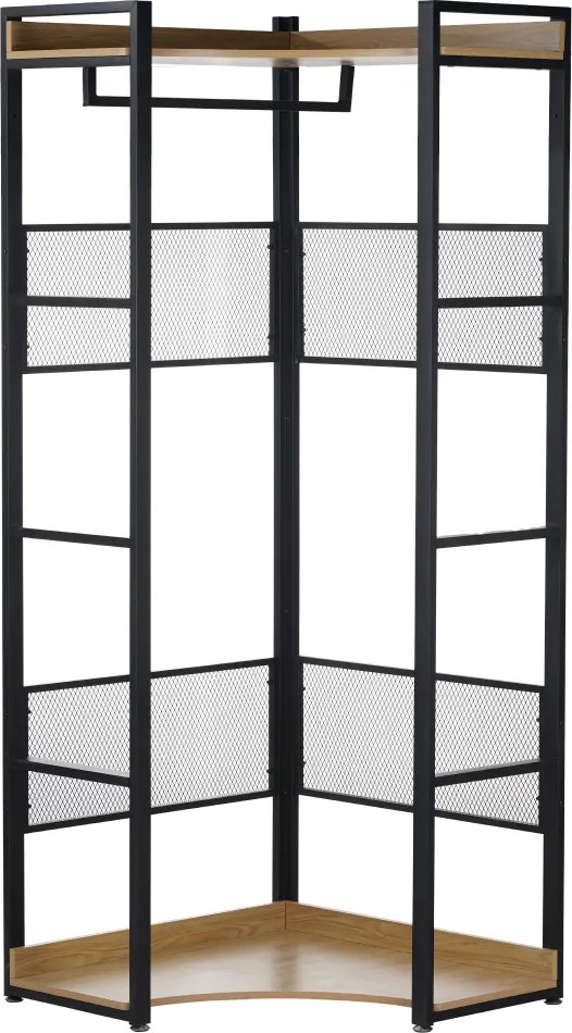 Sarokállvány, tölgy/fekete, KILOS NEW TYP 4