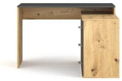 Íróasztal fiókokkal és univerzális jobb/bal sarokmegoldással JULES, artisan tölgy/antracit