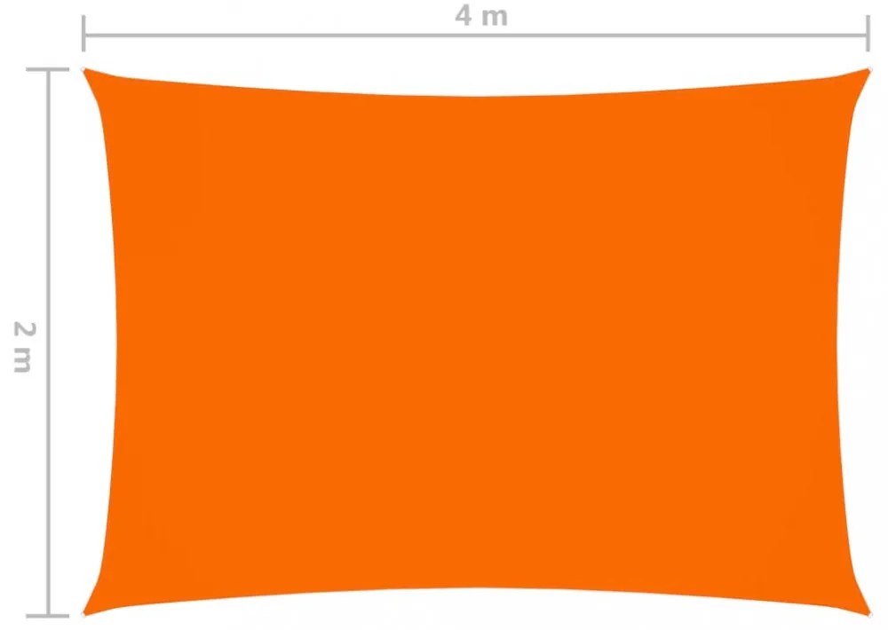 narancssárga téglalap alakú oxford-szövet napvitorla 2 x 4 m