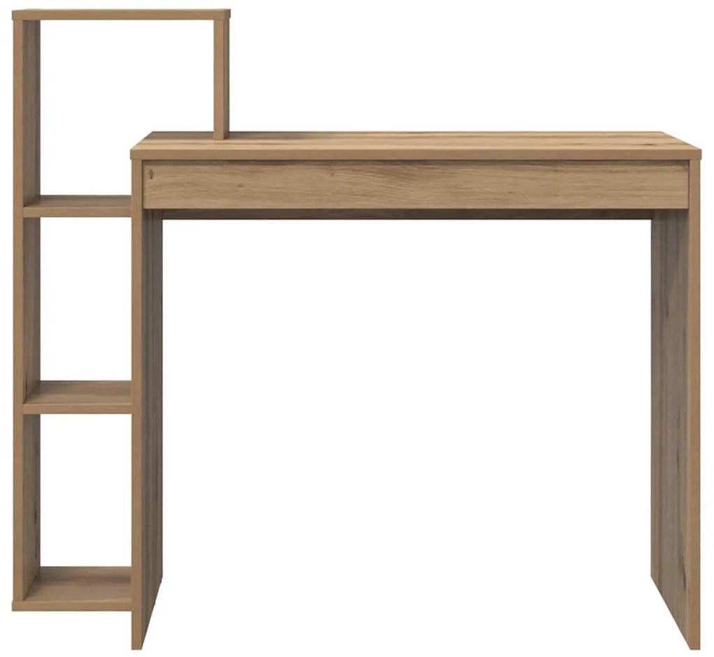 Asztal polcokkal kézműves tölgy 100 x 40 x 90 cm Faanyag