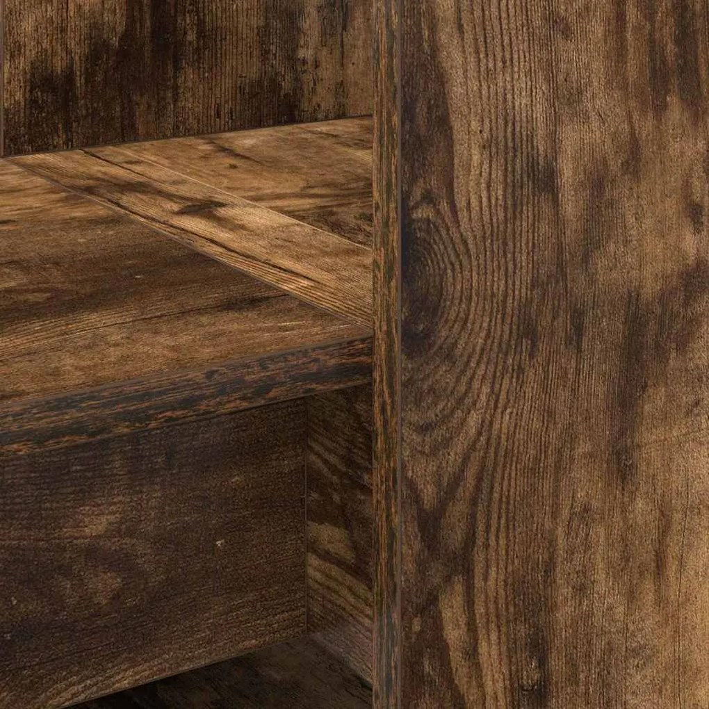 Asztal polcokkal Füstölt tölgy 122 x 67 x 145 cm Faanyag