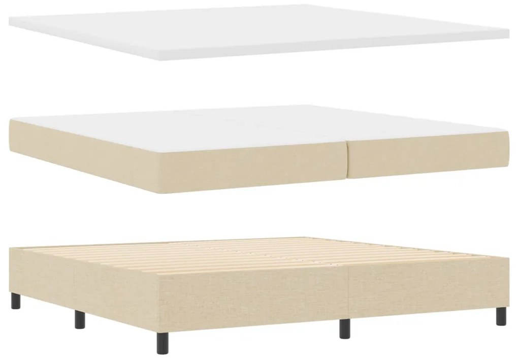 Box Spring Ágy Matraccal és Pad Mokka 200x200 cm Szövet