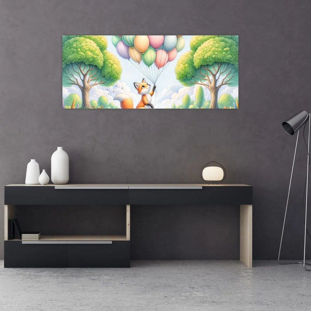 Kép – Boldog róka (120x50 cm)