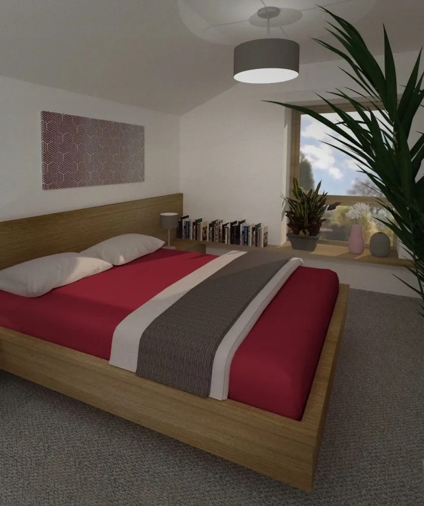 Jersey lepedő gumiszalaggal 180/200 28 Bordeaux