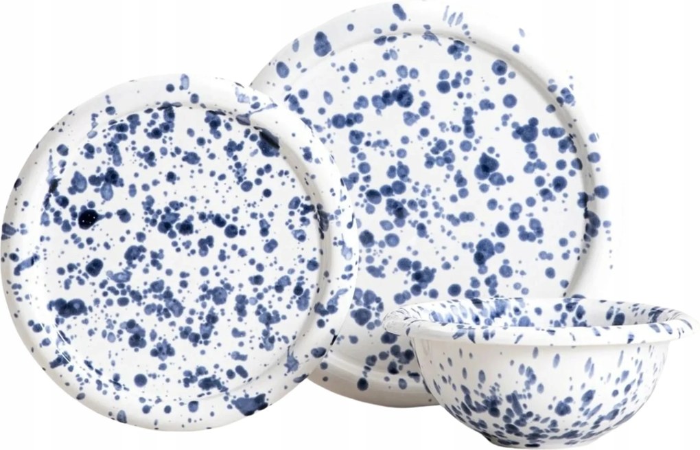 Étkészlet Wilora 12el. pöttyös sötétkék 4 személyes étkészletHOMLA