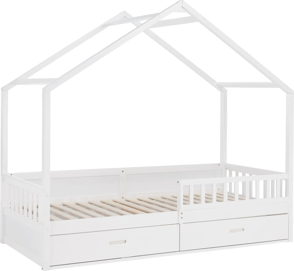 Montessori ágy, 90x200, fehér, tömör, BIANKA