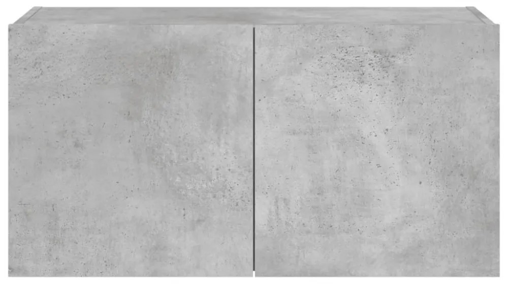 betonszürke falra szerelhető TV-szekrény LED-del 80x35x41 cm