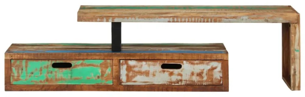 tömör újrahasznosított fa TV-állvány (118-200) x 30 x 40 cm