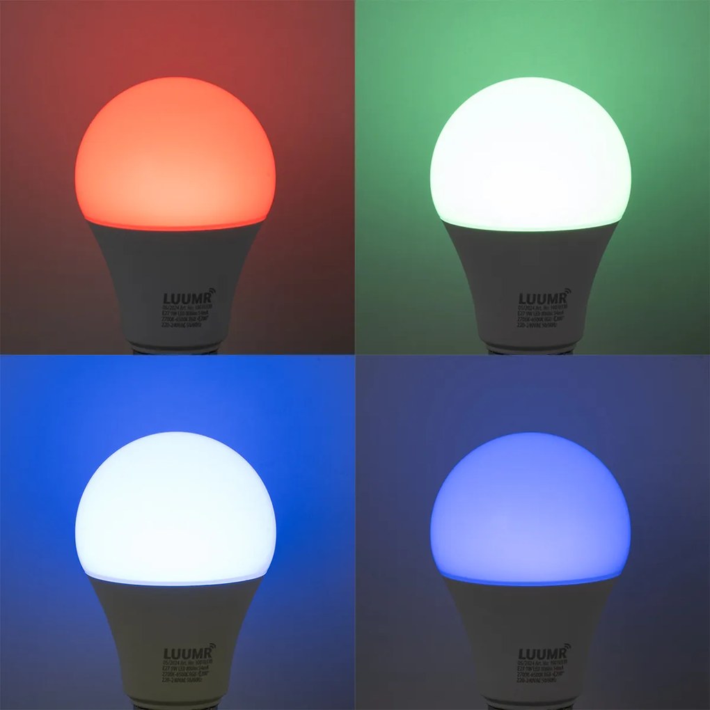 E27 Szabályozható LED lámpa RGBW A60 Opál 9W 806 lm 2700-6500K