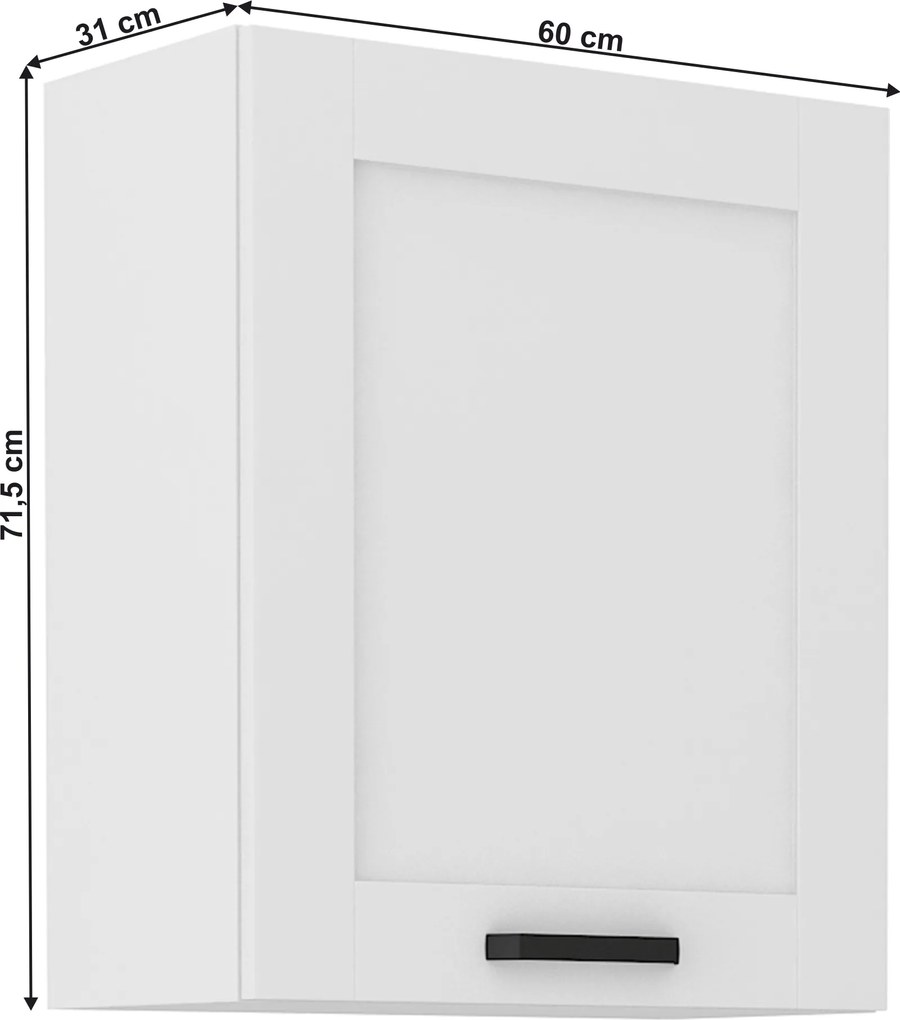 Felső szekrény, fehér, LULA 60 G-72 1F