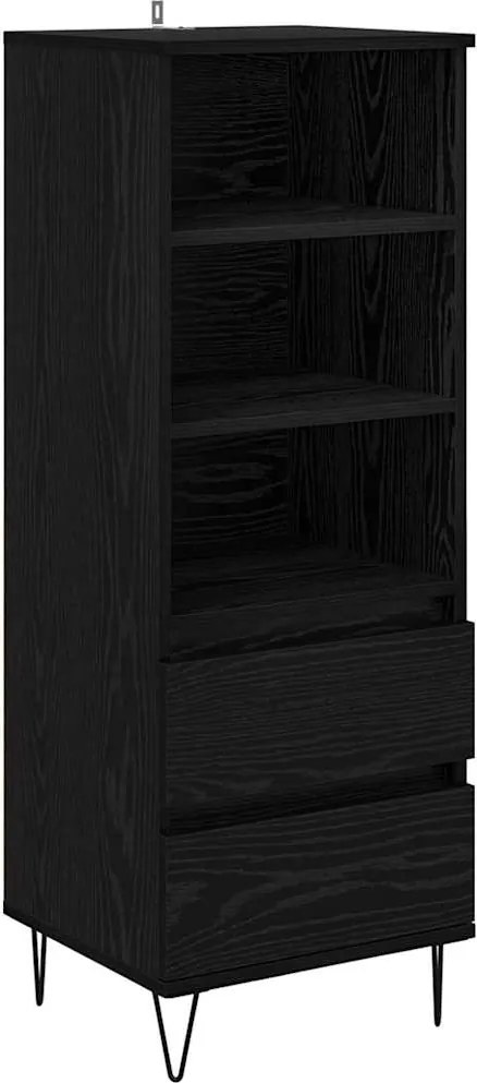 vidaXL Magasfiú fiókkal Fekete tölgy 40 x 36 x 110 cm Faanyag