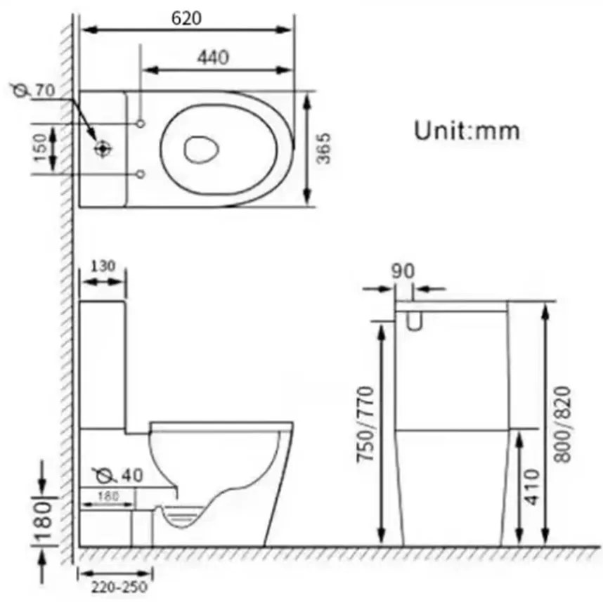 Eros ES OVAL monoblokk WC - perem nélküli - WC ülőkével komplett