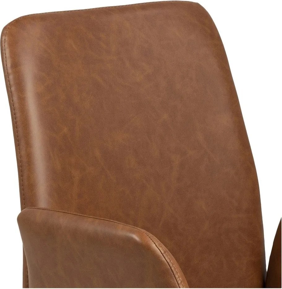 Konyakbarna kárpitozott karfás étkezőfotel Naya – Actona