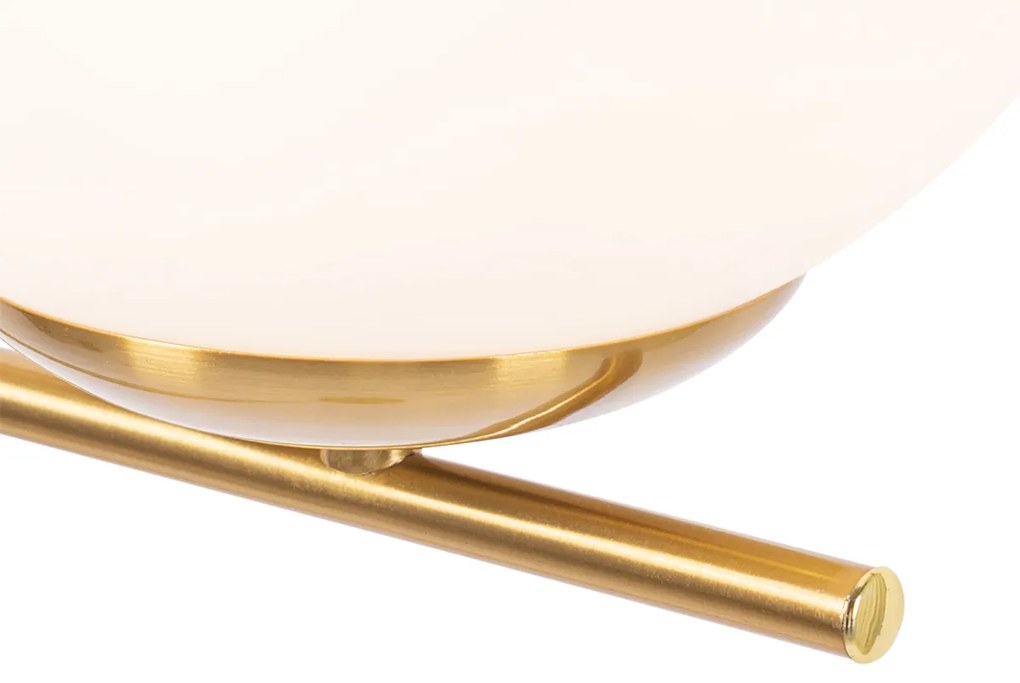 Art Deco állólámpa arany és opál üveggel - Flore