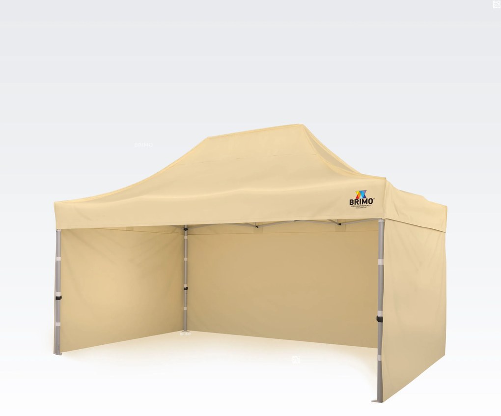 Összecsukható pavilon 3x4,5m - plusz 3 oldalfal - Bézs
