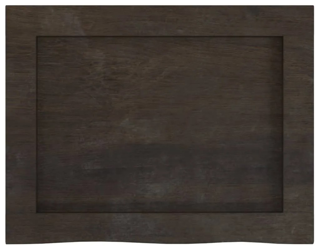 sötétbarna kezelt tömör tölgyfa fali polc 40x30x(2-6) cm