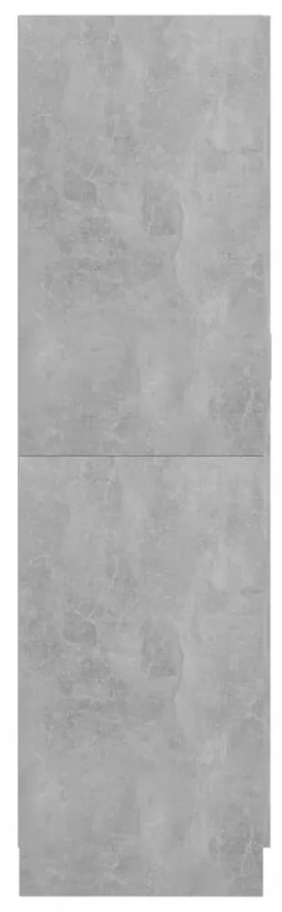 betonszürke szerelt fa ruhásszekrény 82,5 x 51,5 x 180 cm