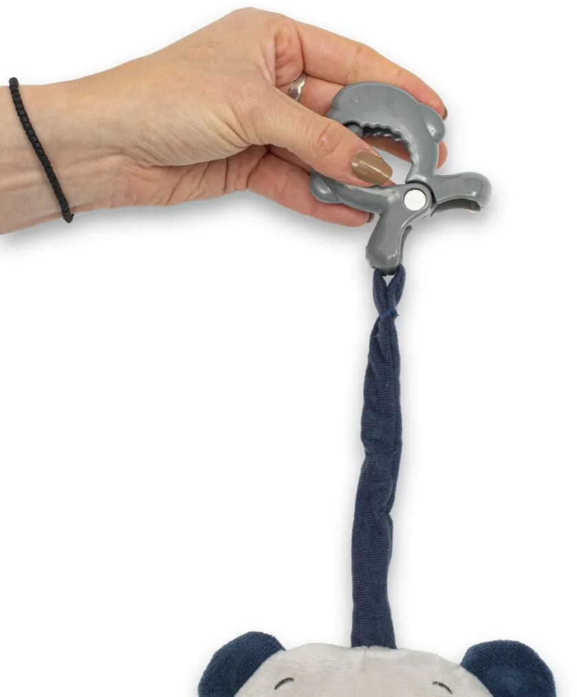 Baby Mix Maci gyerek zenélő plüss játék csipesszelkék, 24 cm