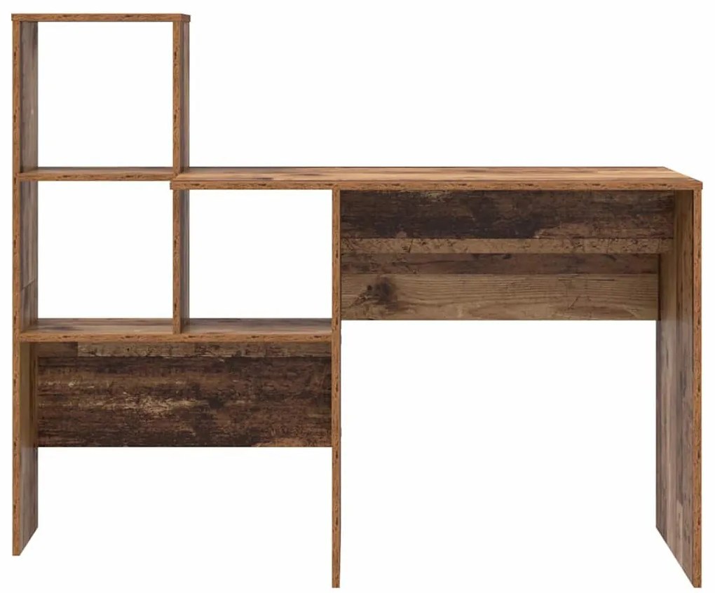 Asztal polcokkal Régi fa 131.5 x 50 x 106.5 cm Faanyag