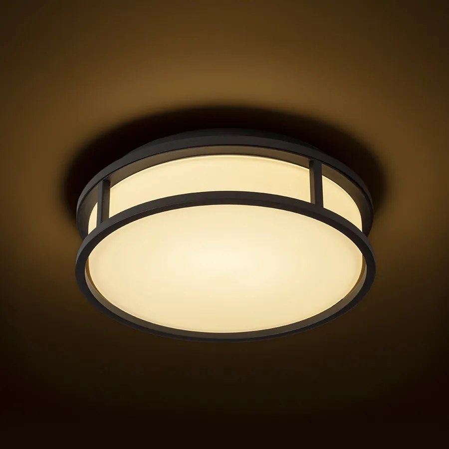 RENDL GRANDE LED 25 stropní opálové sklo/černá 230V LED 12W IP44 3000K