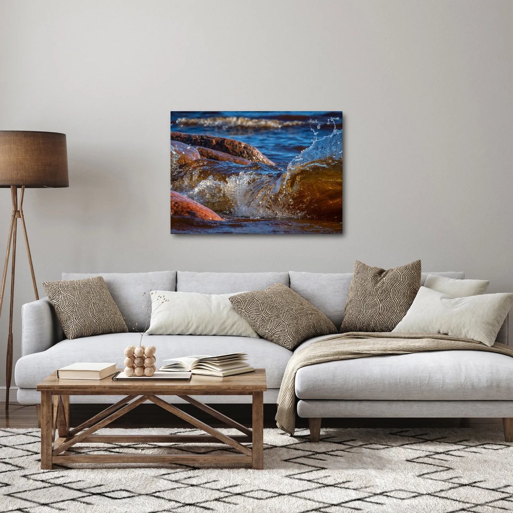Részletes kép - víz a kövek között (70x50 cm)