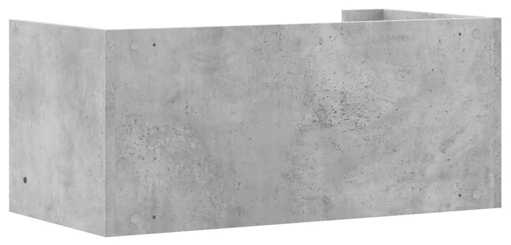 betonszürke szerelt fa fali polc 70,5 x 35 x 30,5 cm