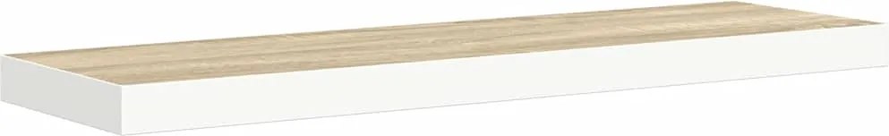vidaXL fehér-tölgyszínű MDF lebegő fali polc 90 x 23,5 x 3,8 cm