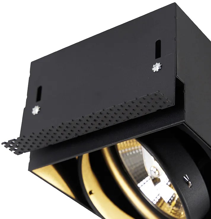 Beépített spotlámpa fekete GU10 AR111 keret nélküli 2-lámpás - Oneon