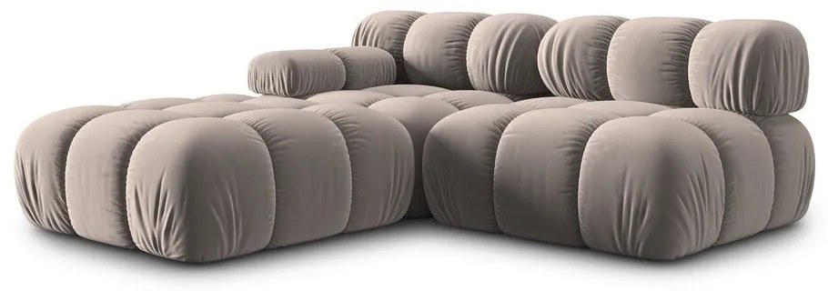 Világosbarna bársony moduláris kanapé 282 cm Bellis – Micadoni