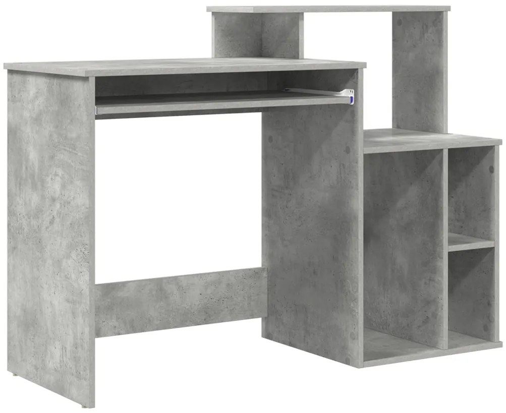 Tárolós Asztal Beton Szürke 120.5x44x88.5 cm Mérnöki Fa