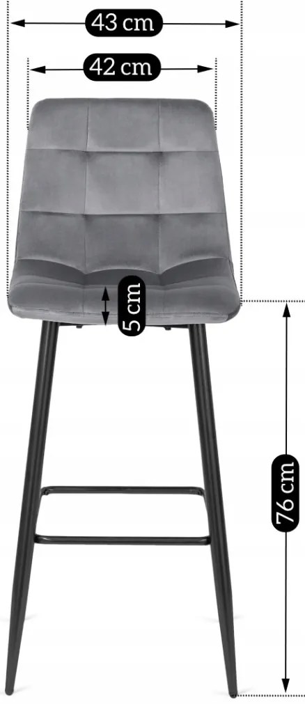 Szürke Bársony Bárszék. CLAUS