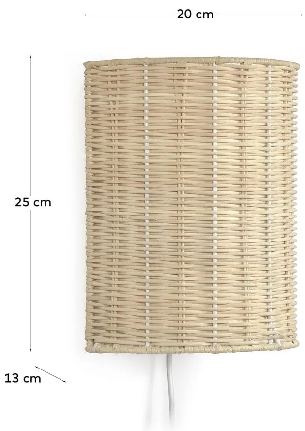 Natúr színű rattan fali lámpa Kimjit – Kave Home
