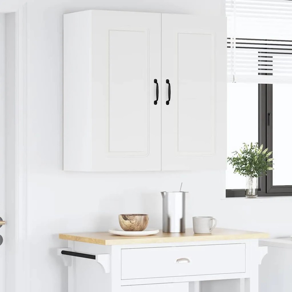 Fali konyhaszekrény polcokkal Fehér 80 x 31 x 80 cm Faanyag