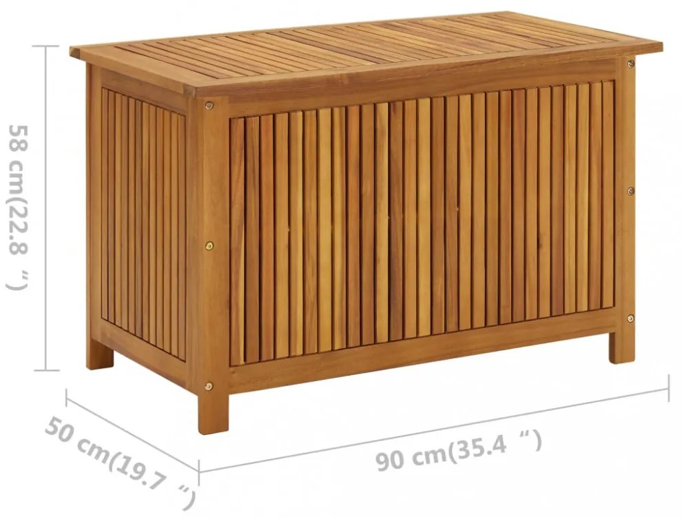 tömör akácfa kerti tárolóláda 90 x 50 x 58 cm
