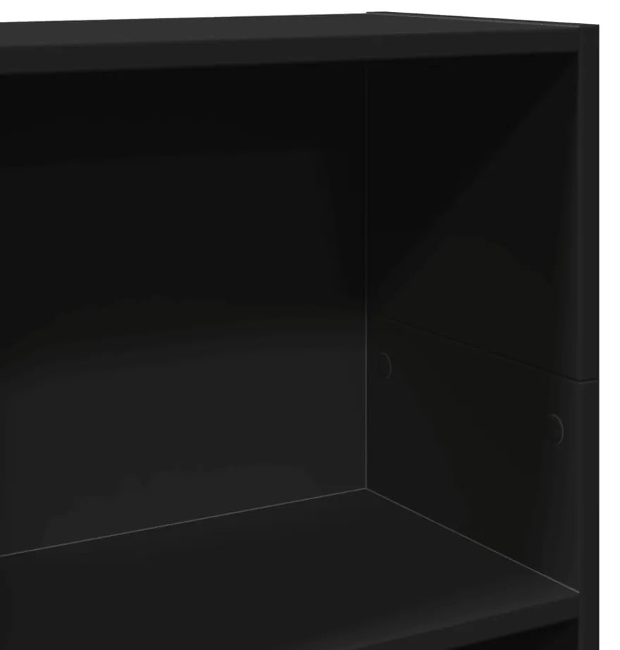 fekete szerelt fa könyvszekrény 40 x 24 x 109 cm