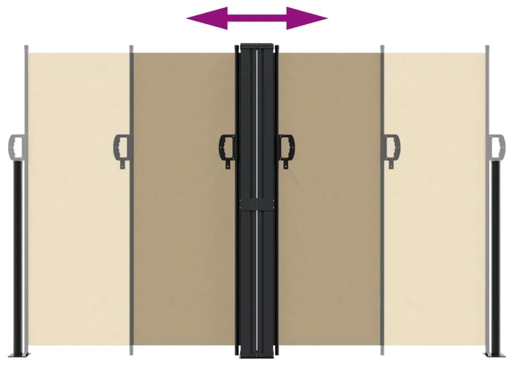 Bézs behúzható oldalsó napellenző 160 x 1200 cm