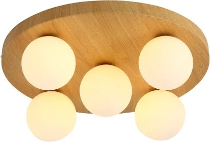 Brilagi - LUND WOOD mennyezeti lámpatest 5xG9/9W/230V, átm. 40 cm, fa
