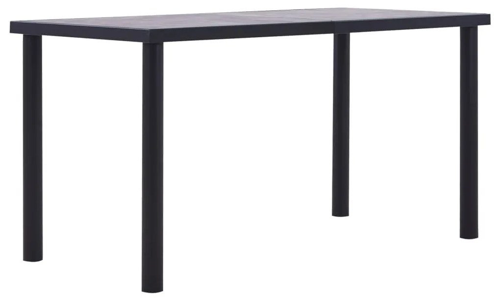 Fekete és betonszürke MDF étkezőasztal 140 x 70 x 75 cm