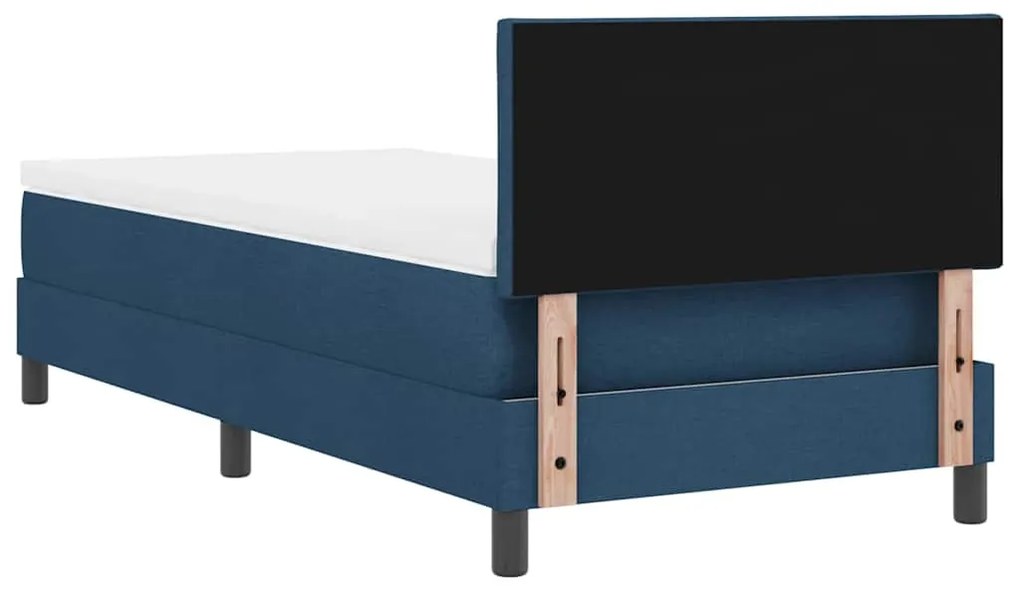 Boxspring ágy matraccal matracmal Sötét kék 90 x 190 cm szövet