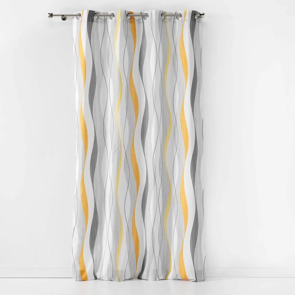 Sárga-fehér függöny 140x260 cm Ondulys – douceur d'intérieur