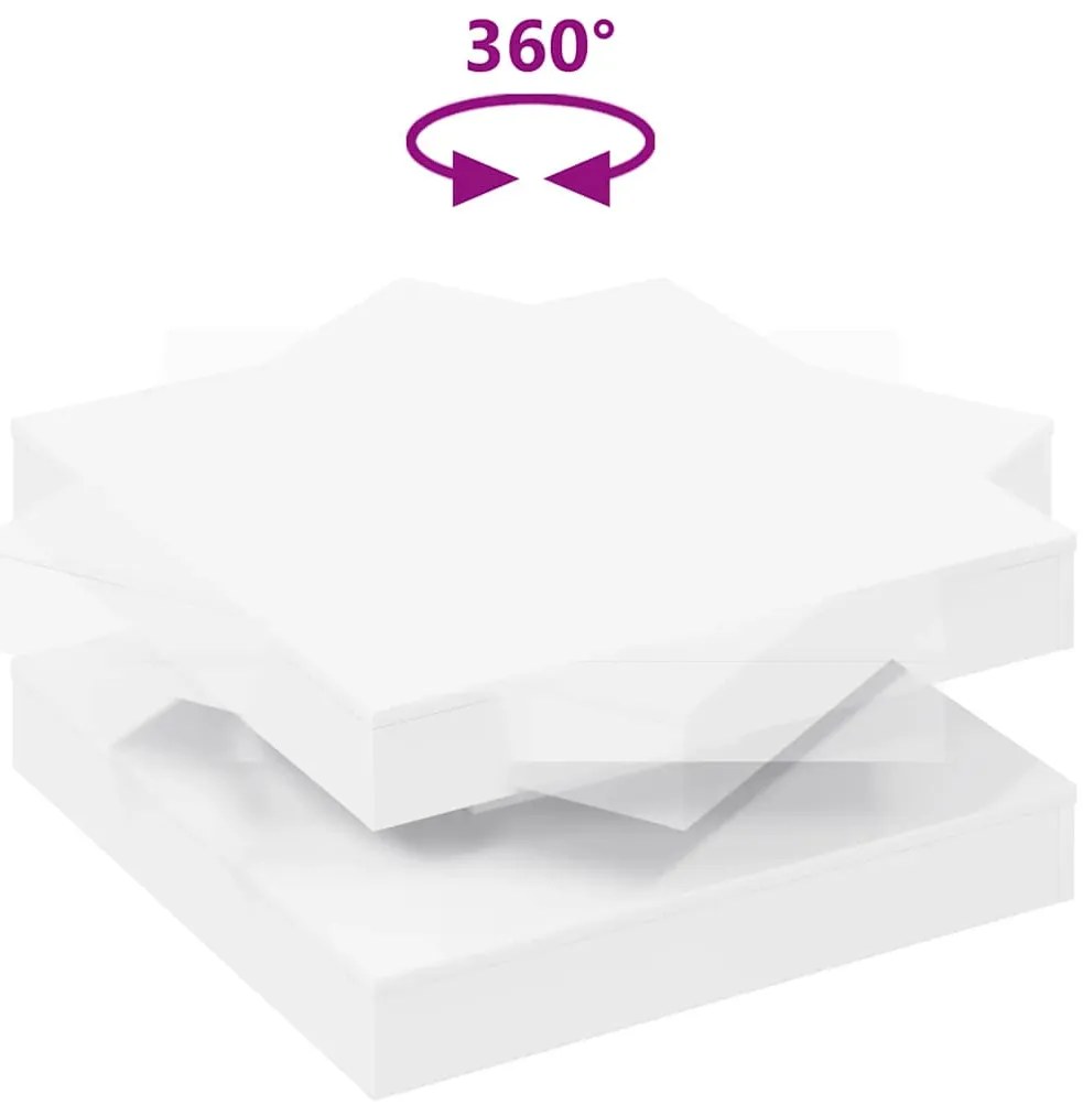 fehér dohányzóasztal 360 fokban forgatható 70x70x34,5 cm