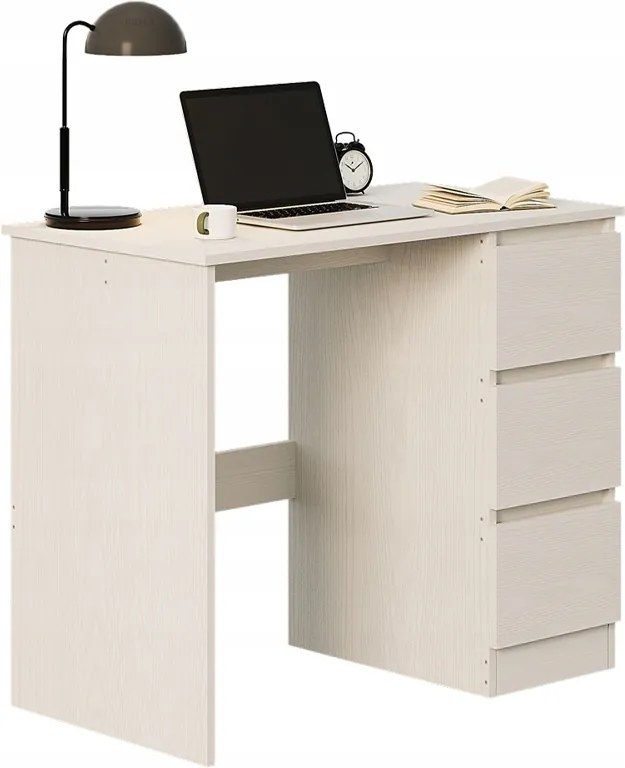 Számítógép Asztal Ifjúsági Fehér Modern Loft Fiókokkal