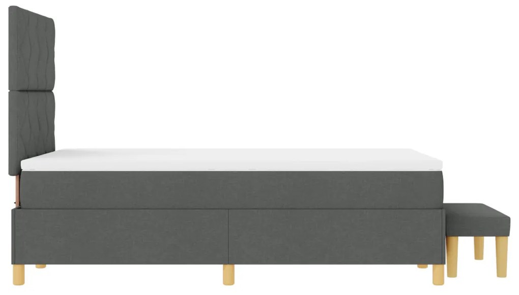 Box Spring Ágy Matraccal és Pad Sötétszürke 120x190 cm Textil