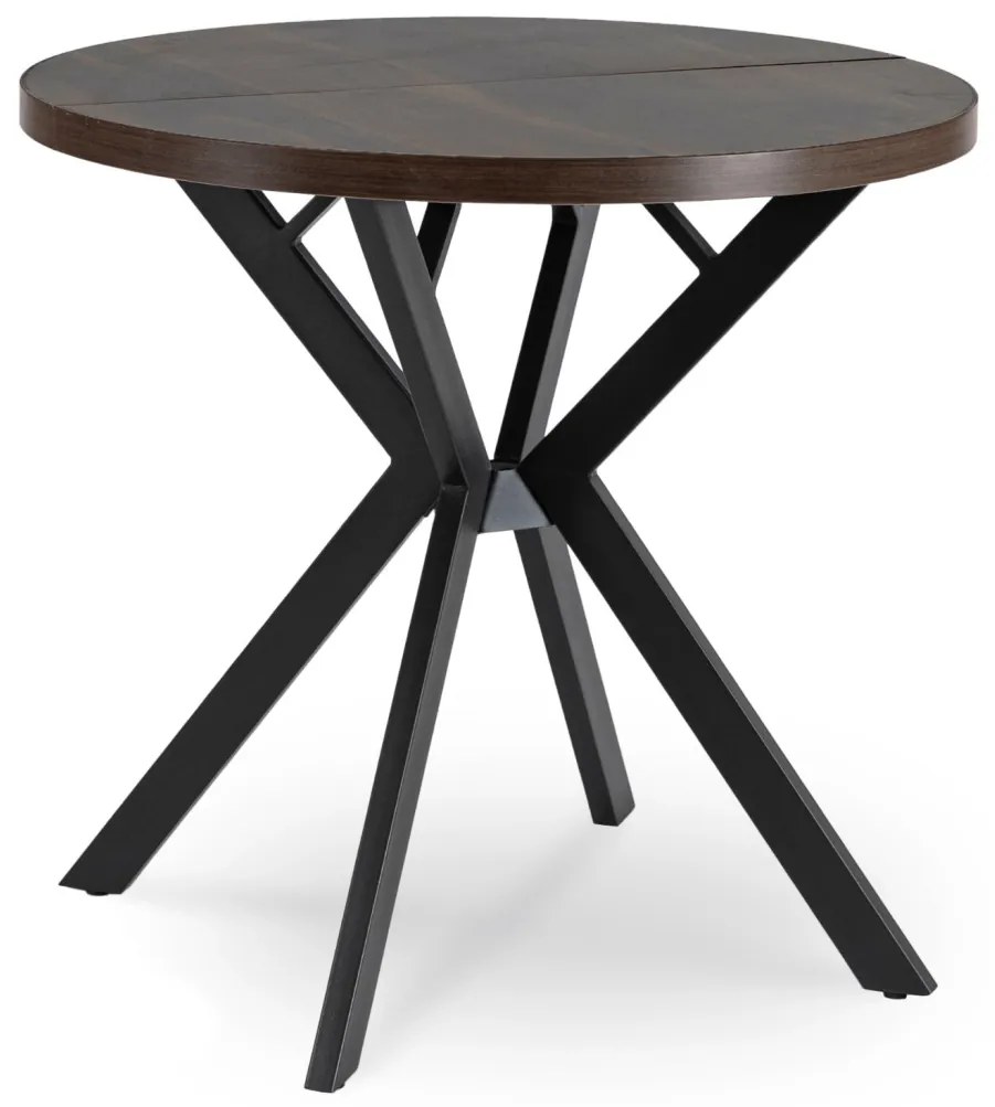 Bővíthető Étkezőasztal Dió/Fekete Színben. DORIAN 80-160 cm